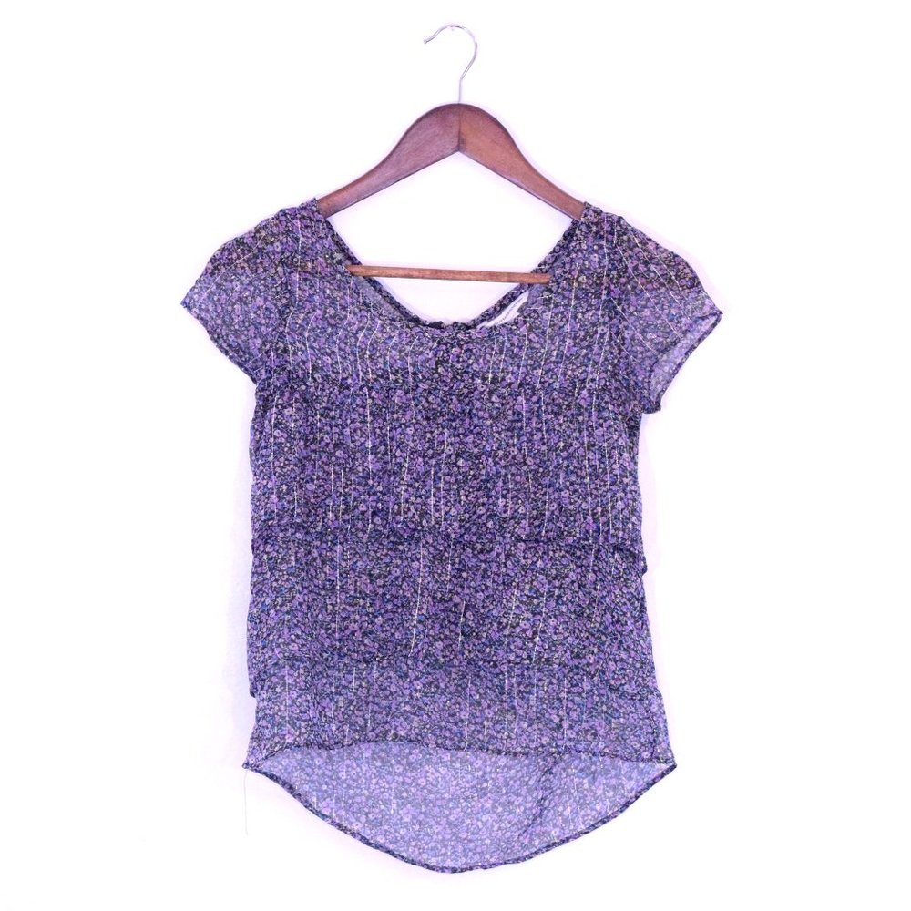 American Eagle Semi-Sheer Floral Blouse